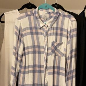 Rails Hunter White Slate Rose Light Flannel Shirt XL